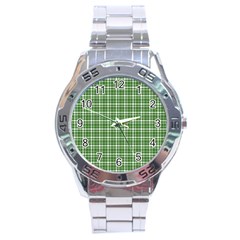 St. Patricks day plaid pattern Stainless Steel Analogue Watch