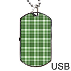 St. Patricks day plaid pattern Dog Tag USB Flash (One Side)