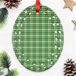 St. Patricks day plaid pattern Ornament (Oval Filigree) Front