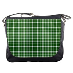 St. Patricks day plaid pattern Messenger Bags