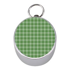 St  Patricks Day Plaid Pattern Mini Silver Compasses by Valentinaart