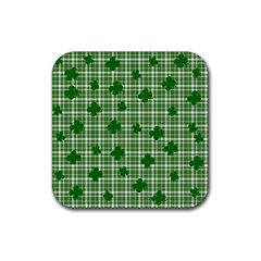 St  Patrick s Day Pattern Rubber Coaster (square)  by Valentinaart