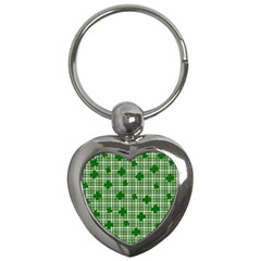 St  Patrick s Day Pattern Key Chains (heart)  by Valentinaart