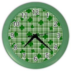 St  Patrick s Day Pattern Color Wall Clocks by Valentinaart