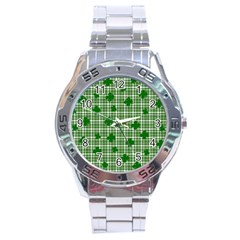 St  Patrick s Day Pattern Stainless Steel Analogue Watch