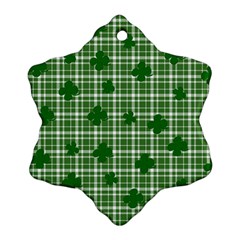 St  Patrick s Day Pattern Snowflake Ornament (two Sides)