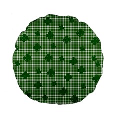 St  Patrick s Day Pattern Standard 15  Premium Flano Round Cushions