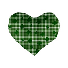 St  Patrick s Day Pattern Standard 16  Premium Flano Heart Shape Cushions by Valentinaart