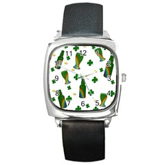 St  Patricks Day  Square Metal Watch by Valentinaart