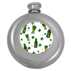 St  Patricks Day  Round Hip Flask (5 Oz) by Valentinaart