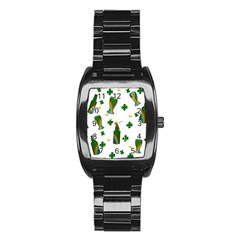 St  Patricks Day  Stainless Steel Barrel Watch by Valentinaart