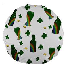 St  Patricks Day  Large 18  Premium Flano Round Cushions