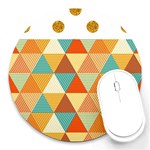 Golden dots and triangles pattern Round Mousepads Front