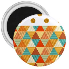 Golden Dots And Triangles Pattern 3  Magnets by TastefulDesigns