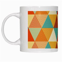 Golden Dots And Triangles Pattern White Mugs by TastefulDesigns