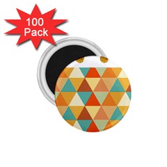 Golden Dots And Triangles Pattern 1 75  Magnets (100 Pack)  by TastefulDesigns