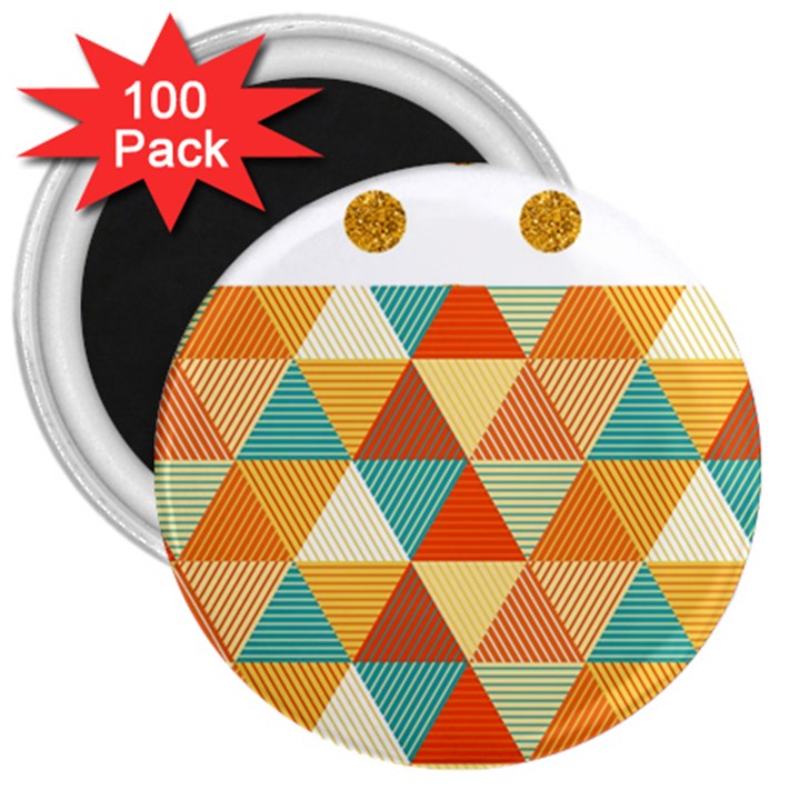 Golden dots and triangles pattern 3  Magnets (100 pack)