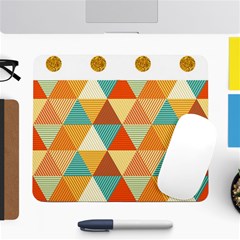 Golden Dots And Triangles Pattern Large Mousepads by TastefulDesigns