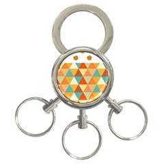 Golden Dots And Triangles Pattern 3-ring Key Chains by TastefulDesigns