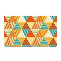 Golden Dots And Triangles Pattern Magnet (rectangular) by TastefulDesigns