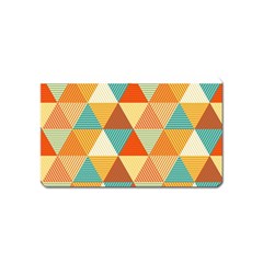 Golden Dots And Triangles Pattern Magnet (name Card) by TastefulDesigns