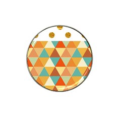 Golden Dots And Triangles Pattern Hat Clip Ball Marker by TastefulDesigns