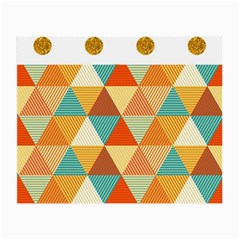 Golden Dots And Triangles Pattern Small Glasses Cloth by TastefulDesigns