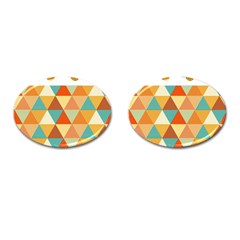 Golden Dots And Triangles Pattern Cufflinks (oval) by TastefulDesigns