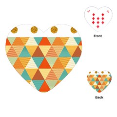 Golden Dots And Triangles Pattern Playing Cards (heart) 