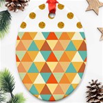 Golden dots and triangles pattern Oval Ornament (Two Sides) Front