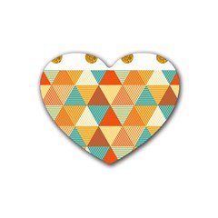 Golden Dots And Triangles Pattern Heart Coaster (4 Pack) 