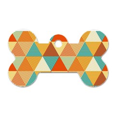 Golden Dots And Triangles Pattern Dog Tag Bone (two Sides) by TastefulDesigns