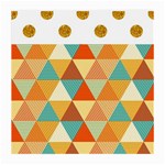 Golden dots and triangles pattern Medium Glasses Cloth Front