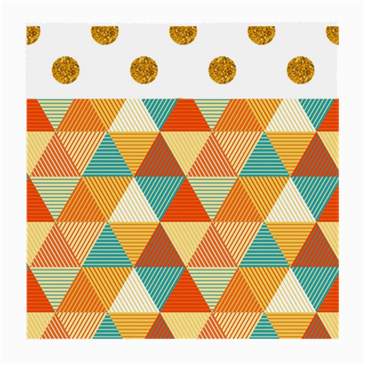 Golden dots and triangles pattern Medium Glasses Cloth