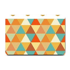 Golden Dots And Triangles Pattern Small Doormat  by TastefulDesigns