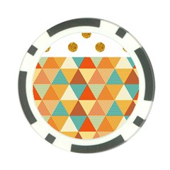 Golden Dots And Triangles Pattern Poker Chip Card Guard by TastefulDesigns