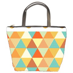 Golden Dots And Triangles Pattern Bucket Bags by TastefulDesigns