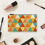 Golden dots and triangles pattern Cosmetic Bag (Small)  Front