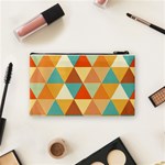 Golden dots and triangles pattern Cosmetic Bag (Small)  Back