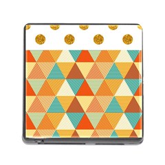 Golden Dots And Triangles Pattern Memory Card Reader (square) by TastefulDesigns