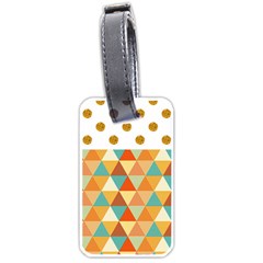 Golden Dots And Triangles Pattern Luggage Tags (one Side)  by TastefulDesigns