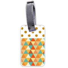 Golden Dots And Triangles Pattern Luggage Tags (two Sides) by TastefulDesigns