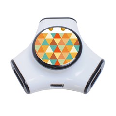 Golden Dots And Triangles Pattern 3-port Usb Hub by TastefulDesigns