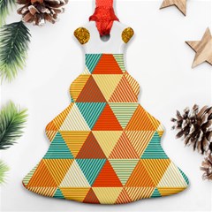 Golden Dots And Triangles Pattern Christmas Tree Ornament (two Sides) by TastefulDesigns