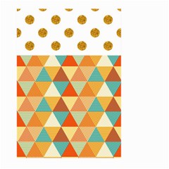 Golden Dots And Triangles Pattern Large Garden Flag (two Sides) by TastefulDesigns