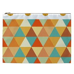 Golden Dots And Triangles Pattern Cosmetic Bag (xxl)  by TastefulDesigns