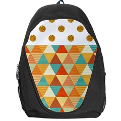 Golden Dots And Triangles Pattern Backpack Bag by TastefulDesigns