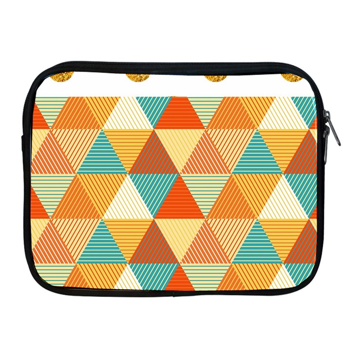 Golden dots and triangles pattern Apple iPad 2/3/4 Zipper Cases