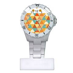 Golden Dots And Triangles Pattern Plastic Nurses Watch