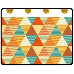 Golden Dots And Triangles Pattern Double Sided Fleece Blanket (medium) 